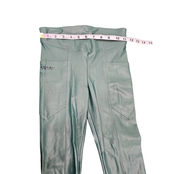 Koral Glaze High Rise Infinity Side Pockets Green Legging Sz S - Picture 5 of 10